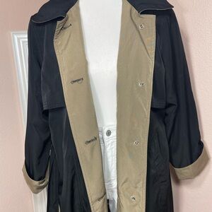 Misty Harbor Black Trench Coat w/ Detachable Hood & Lining